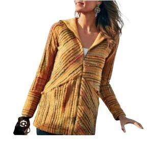 Soft Surroundings Knit Hooded Zip Front Cardigan Jacket  Size L